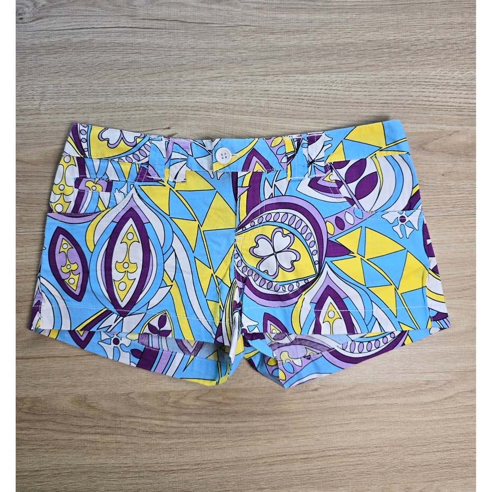 NWT Authentic Y2K MAX Rave Low-Rise Psychedelic Micro Shorts Size 3 coquette
